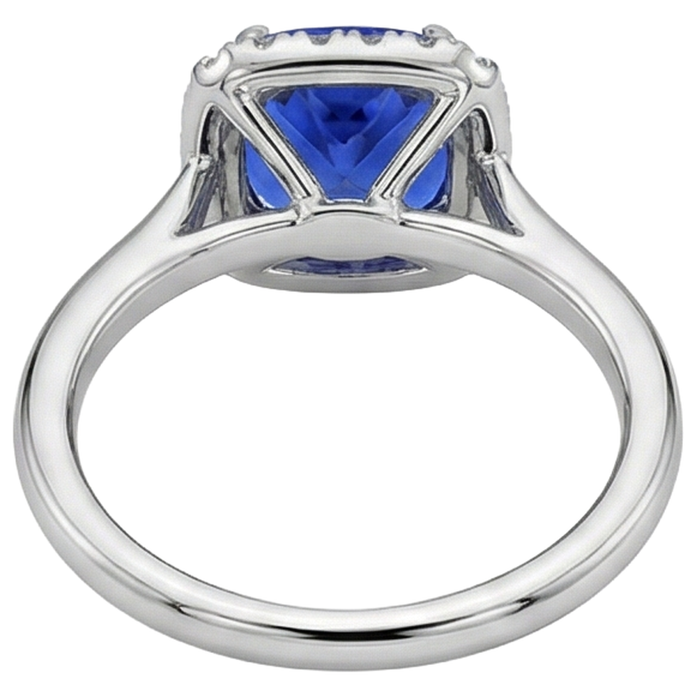 Fede nuziale in oro bianco 14 kt con tanzanite e diamanti 7.75 ct