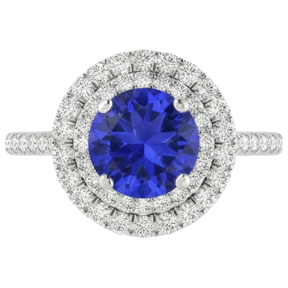 vero round tanzanite 19carati fede eternity angolo laterale