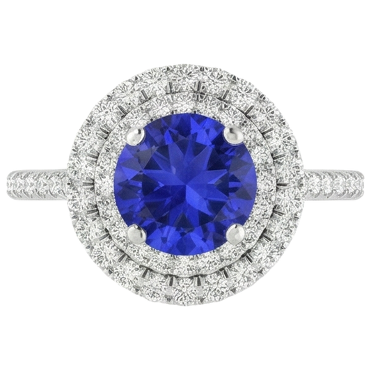 vero round tanzanite 19carati fede eternity angolo laterale