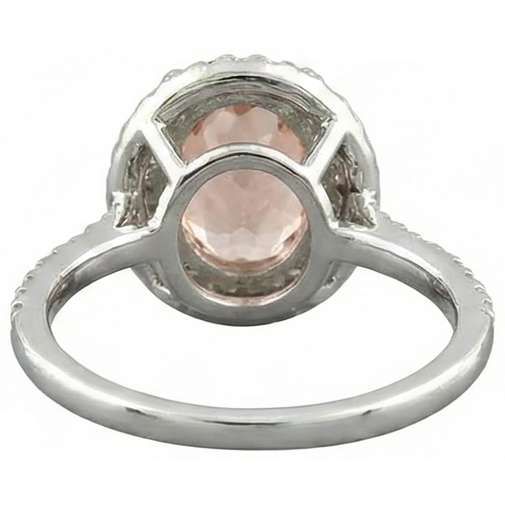vero round morganite 10.70carati fede eternity con accenti diamanti