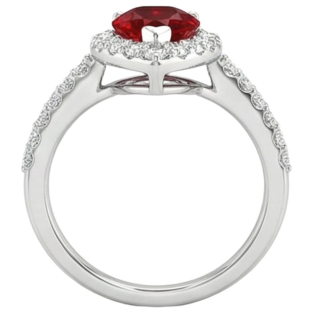 vero round diamante 3.80carati fede eternity vista di profilo