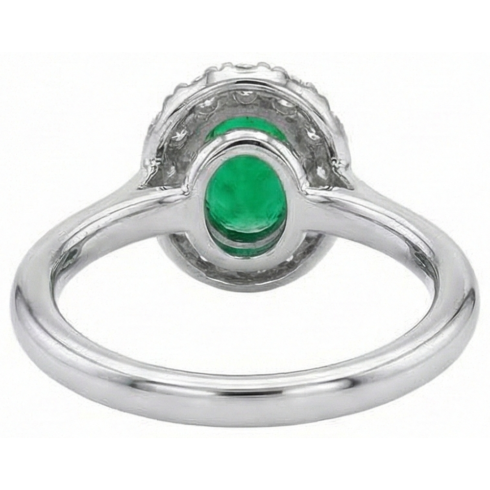 Fede nuziale in oro bianco 14K . con Verde smeraldo e diamanti da 5.90 carati