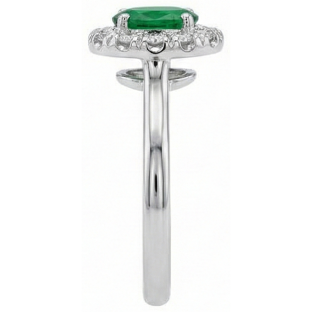 Fede nuziale in oro bianco 14K . con Verde smeraldo e diamanti da 5.90 carati