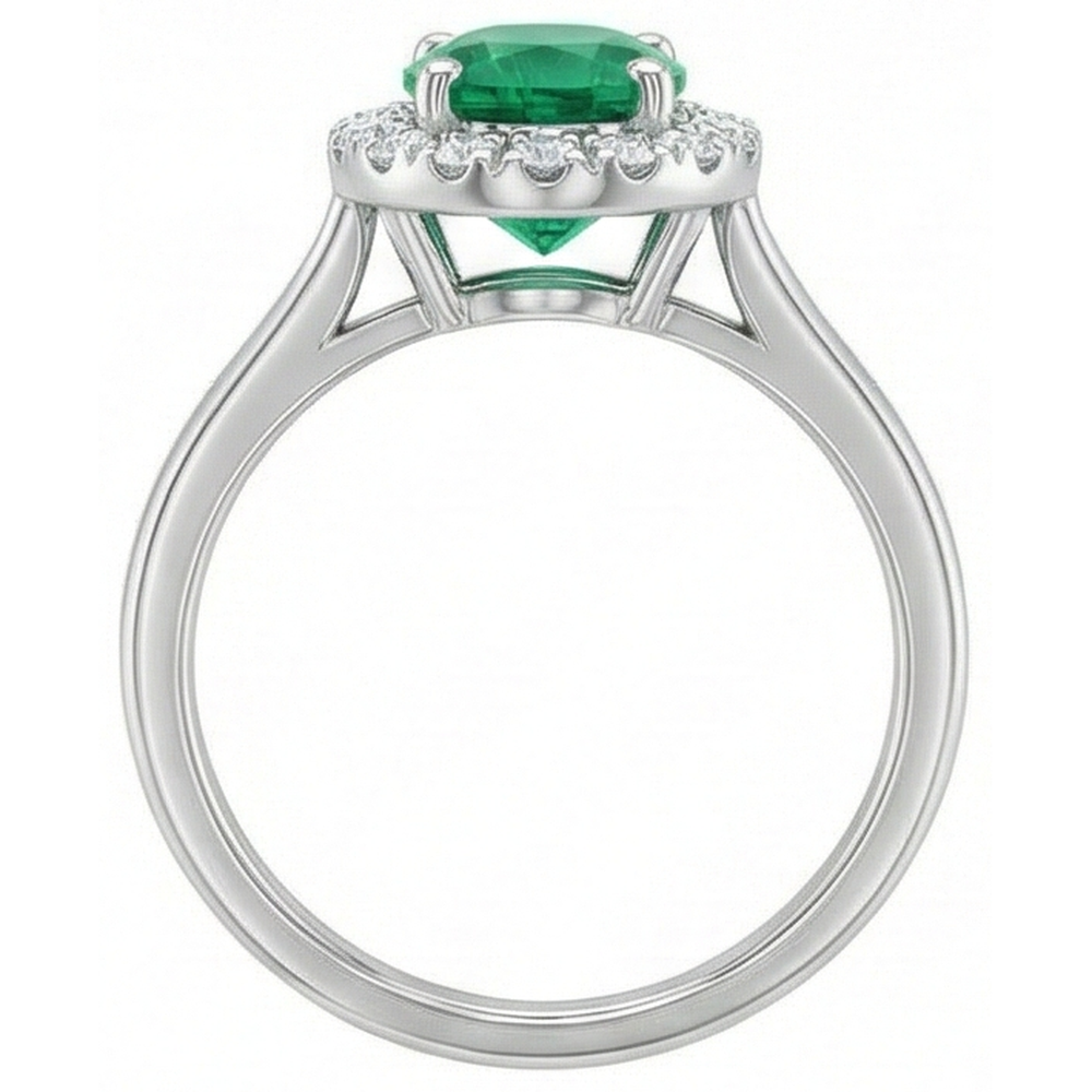 vero round diamante 3.2carati fede eternity vista di profilo