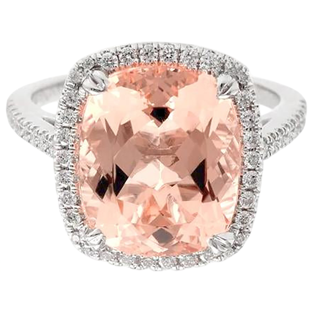 Fede nuziale in oro bianco 14K con diamanti grandi 23.05 ct