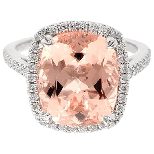 Fede nuziale in oro bianco 14K con diamanti grandi 23.05 ct