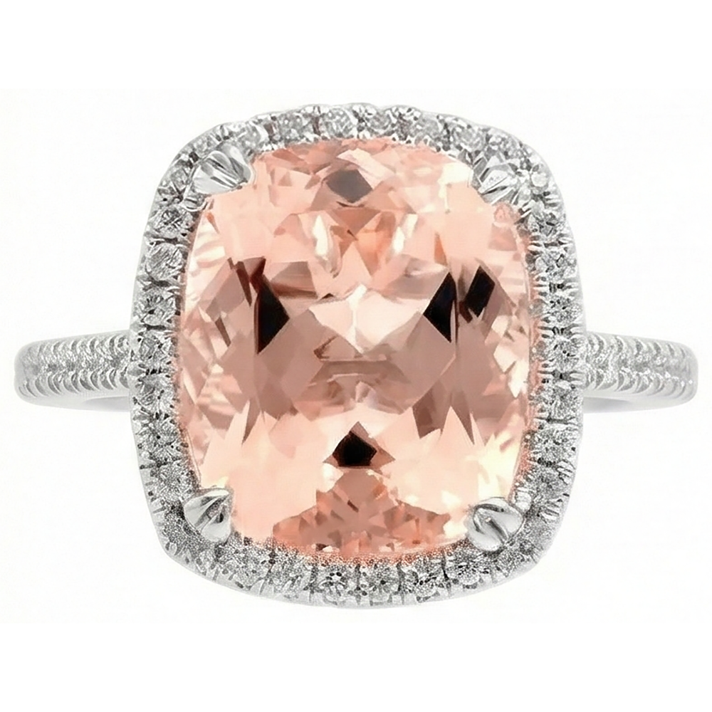 Fede nuziale in oro bianco 14K con diamanti grandi 23.05 ct