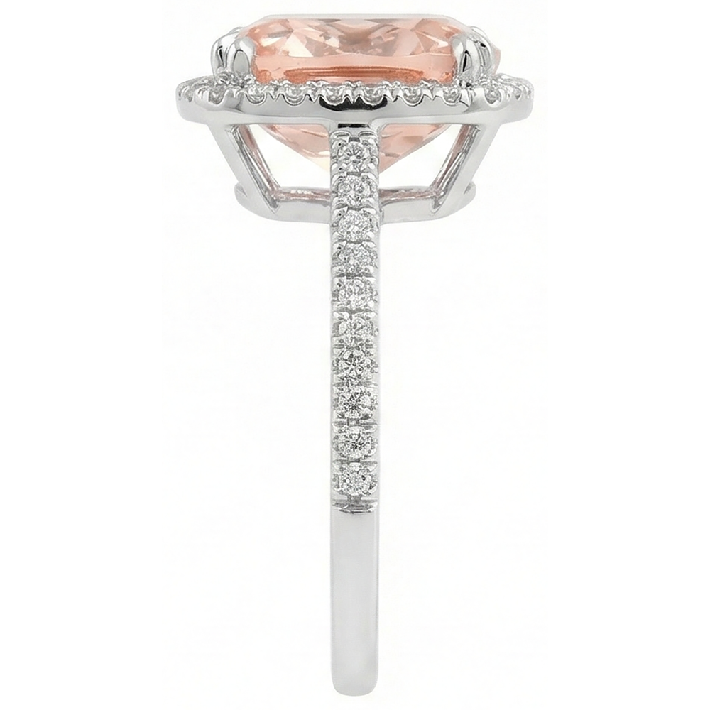 Fede nuziale in oro bianco 14K con diamanti grandi 23.05 ct