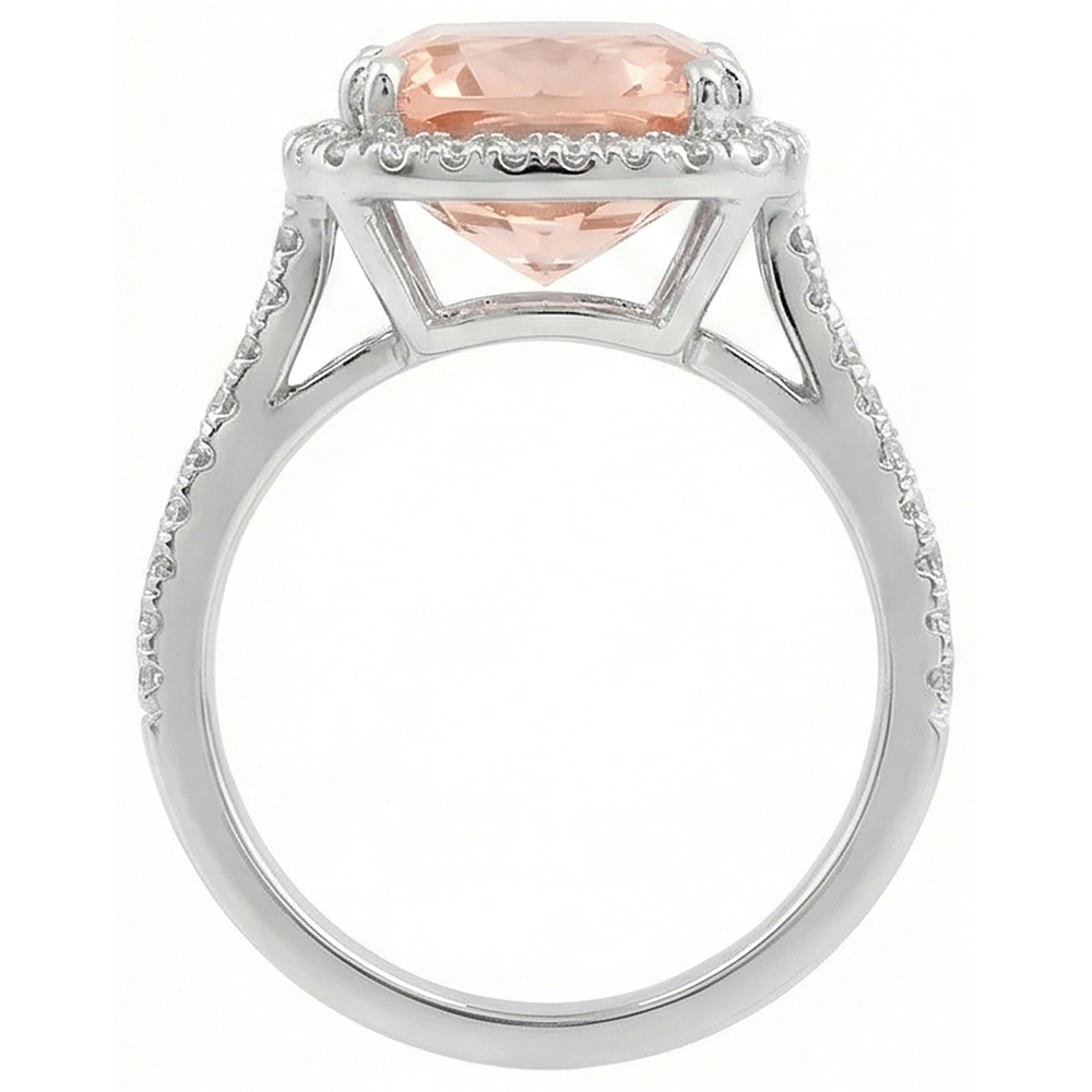 Fede nuziale in oro bianco 14K con diamanti grandi 23.05 ct