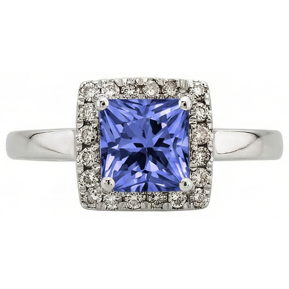 vero round tanzanite 2.15carati fede eternity dettaglio ravvicinato