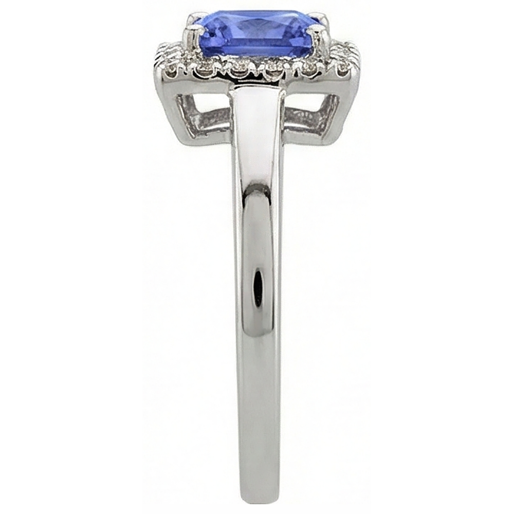vero round tanzanite 2.15carati fede eternity vista di profilo