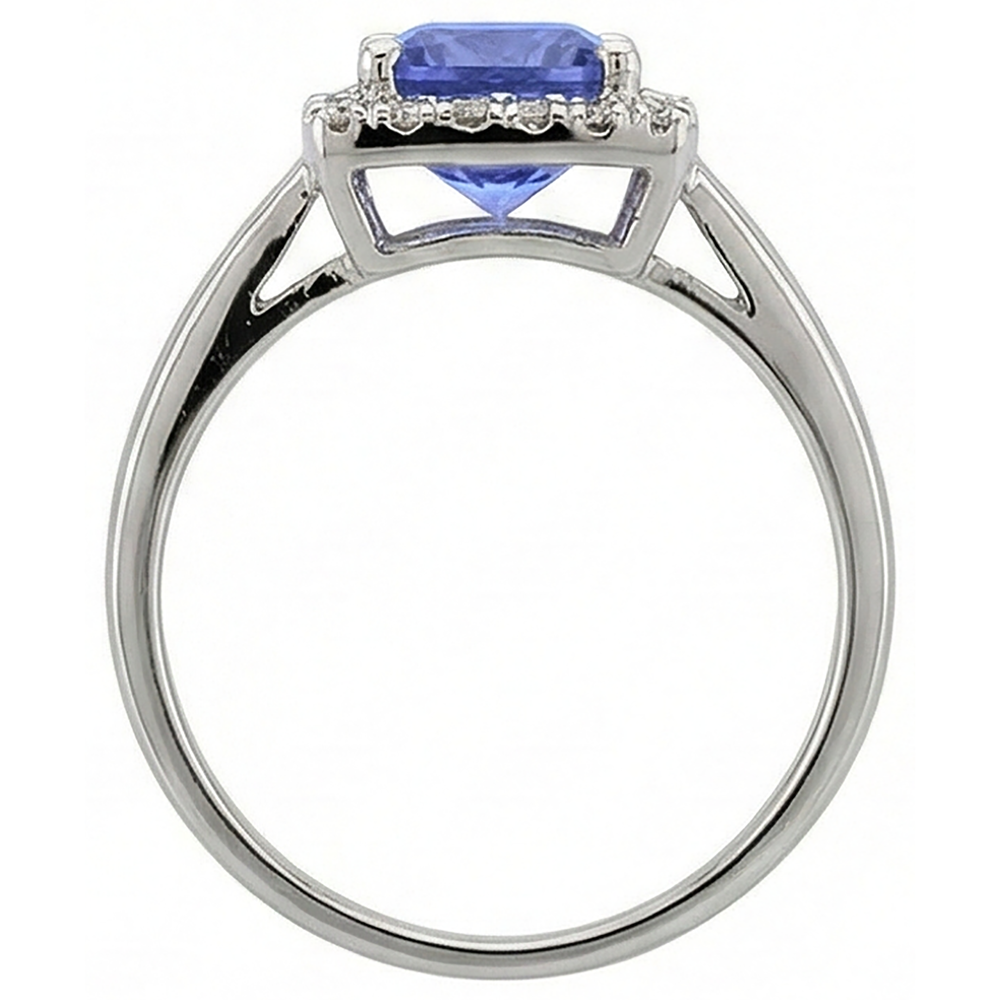 vero round tanzanite 2.15carati fede eternity su bianco