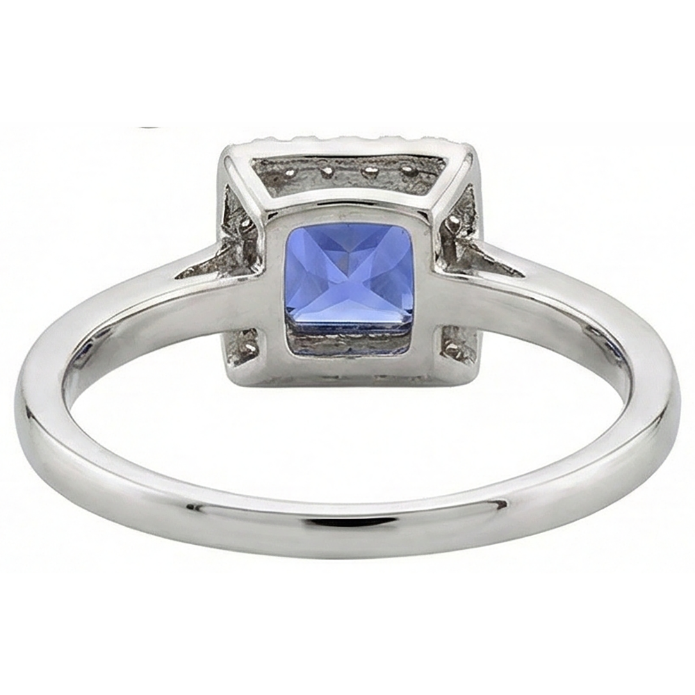 vero round tanzanite 2.15carati fede eternity con accenti diamanti