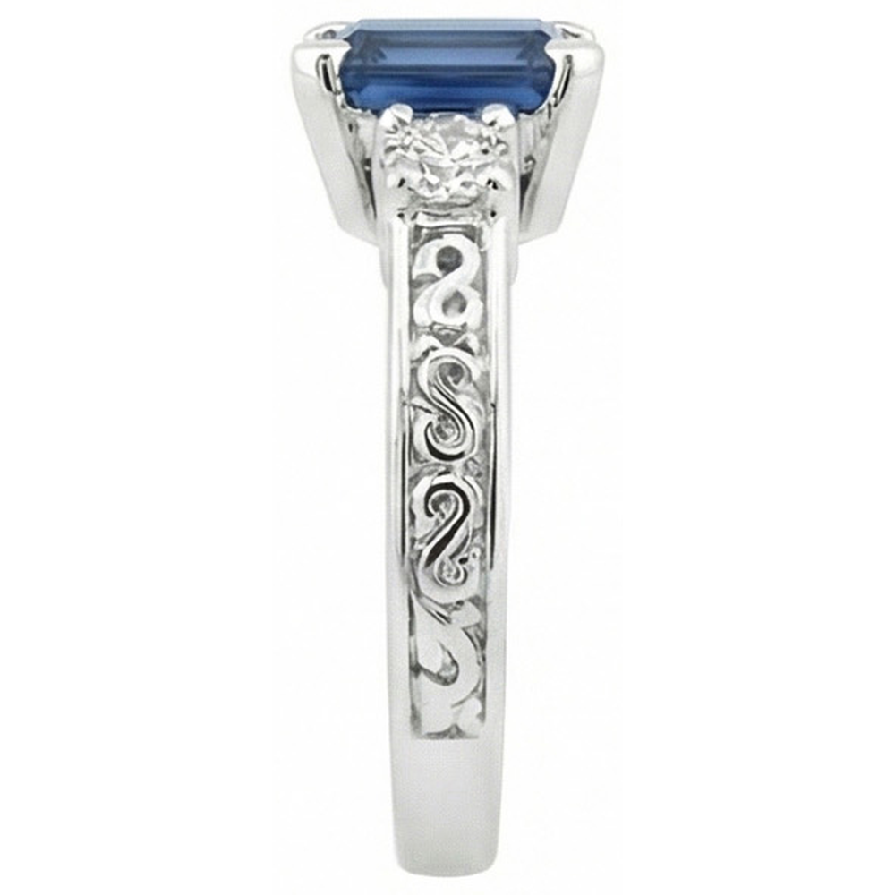 vero round diamante 3.15carati fede eternity vista di profilo
