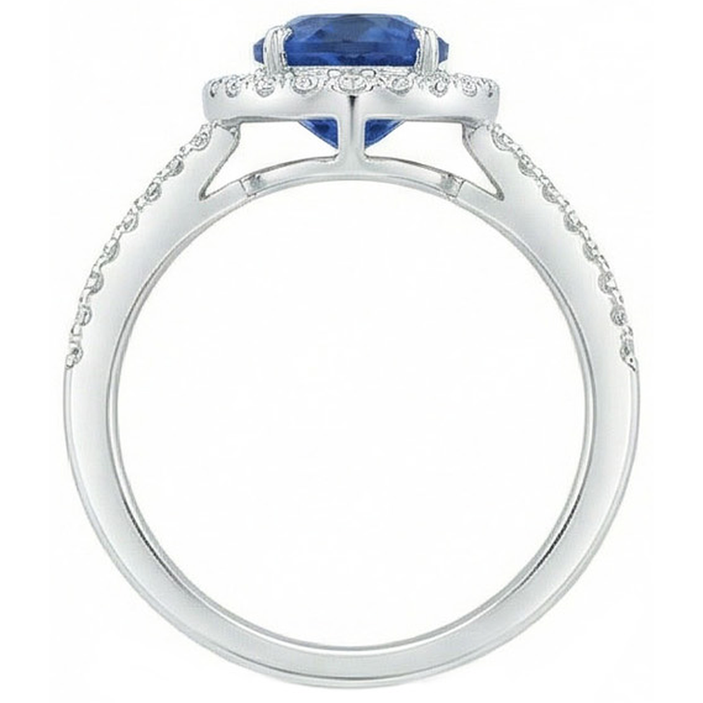 vero round diamante 2.50carati fede eternity su bianco