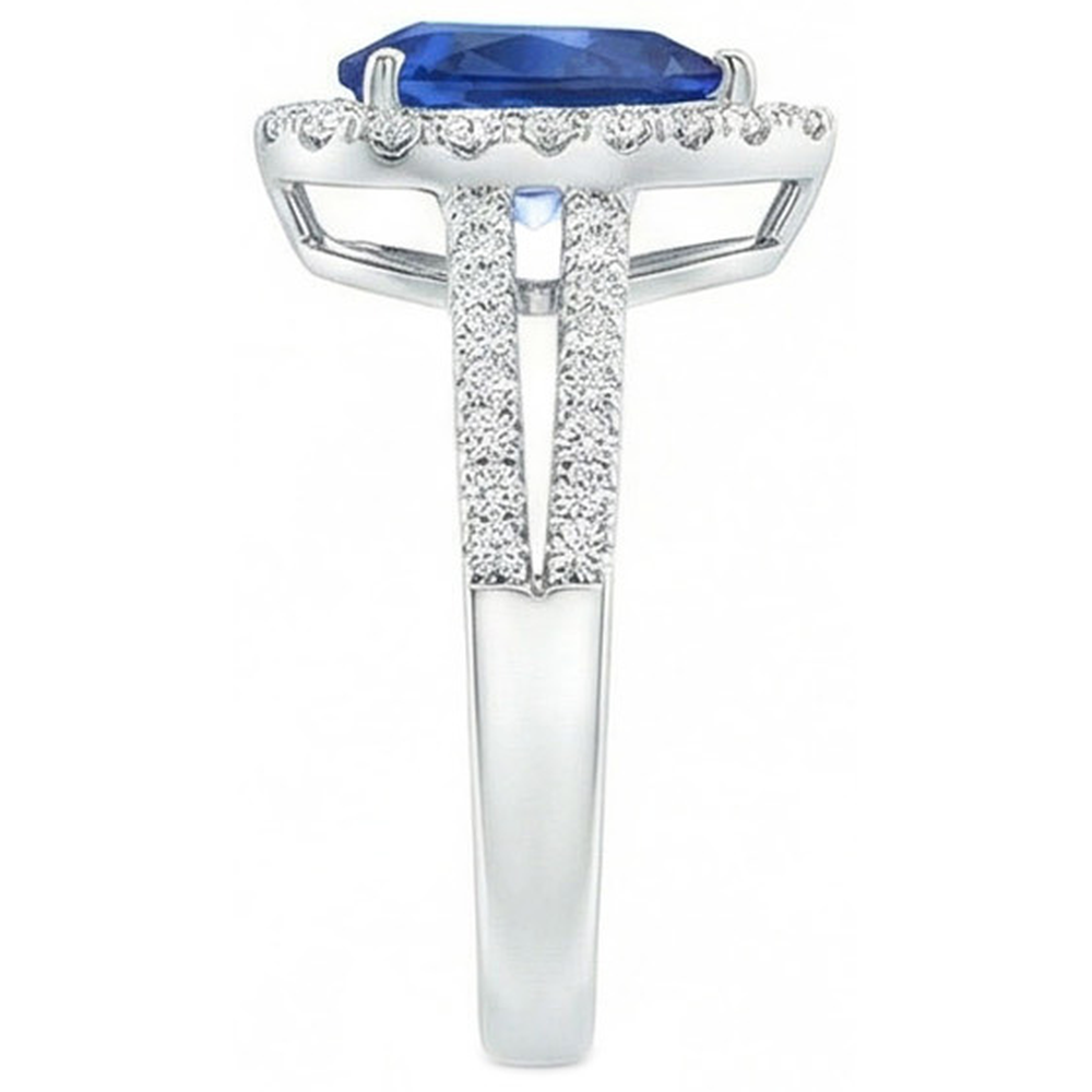 vero round diamante 2.50carati fede eternity vista di profilo