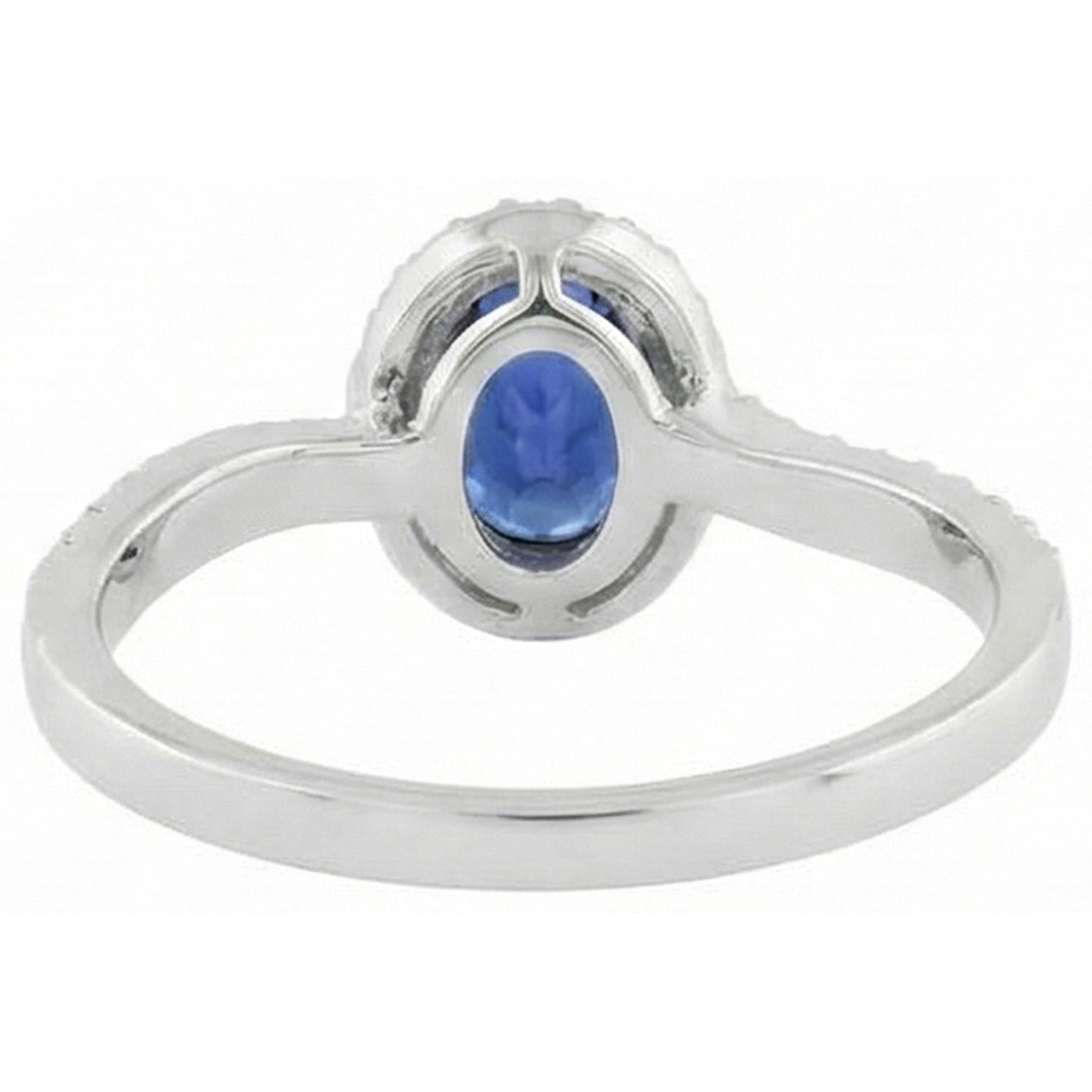 Fede nuziale in oro bianco con tanzanite blu 7.75 carati 14K