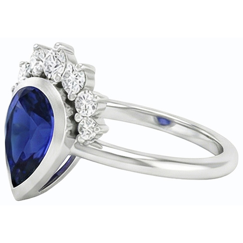 vero round diamante 3.50carati fede eternity vista di profilo