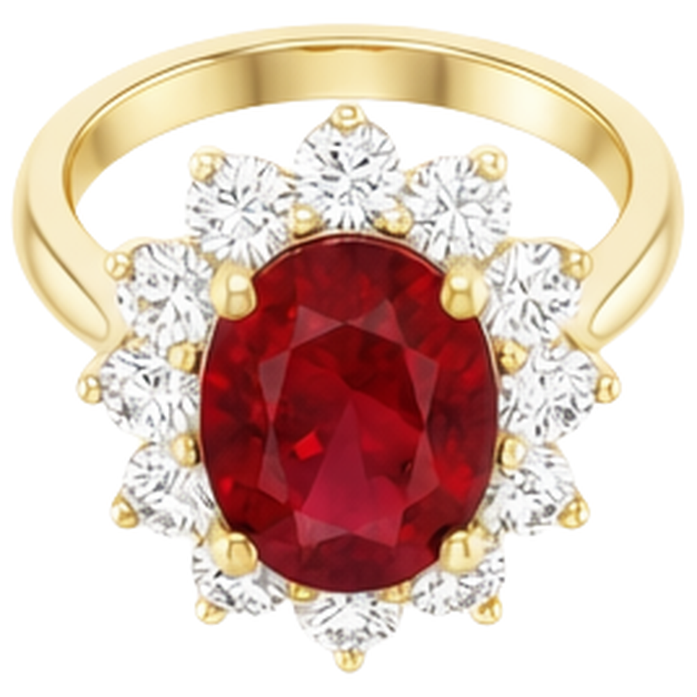 Fede nuziale in oro giallo 14K con diamante rosso rubino 5 ct