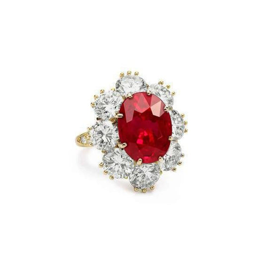 Fede nuziale in oro giallo 14 kt con rubini e diamanti incastonati da 3.75 ct - harrychadent.it