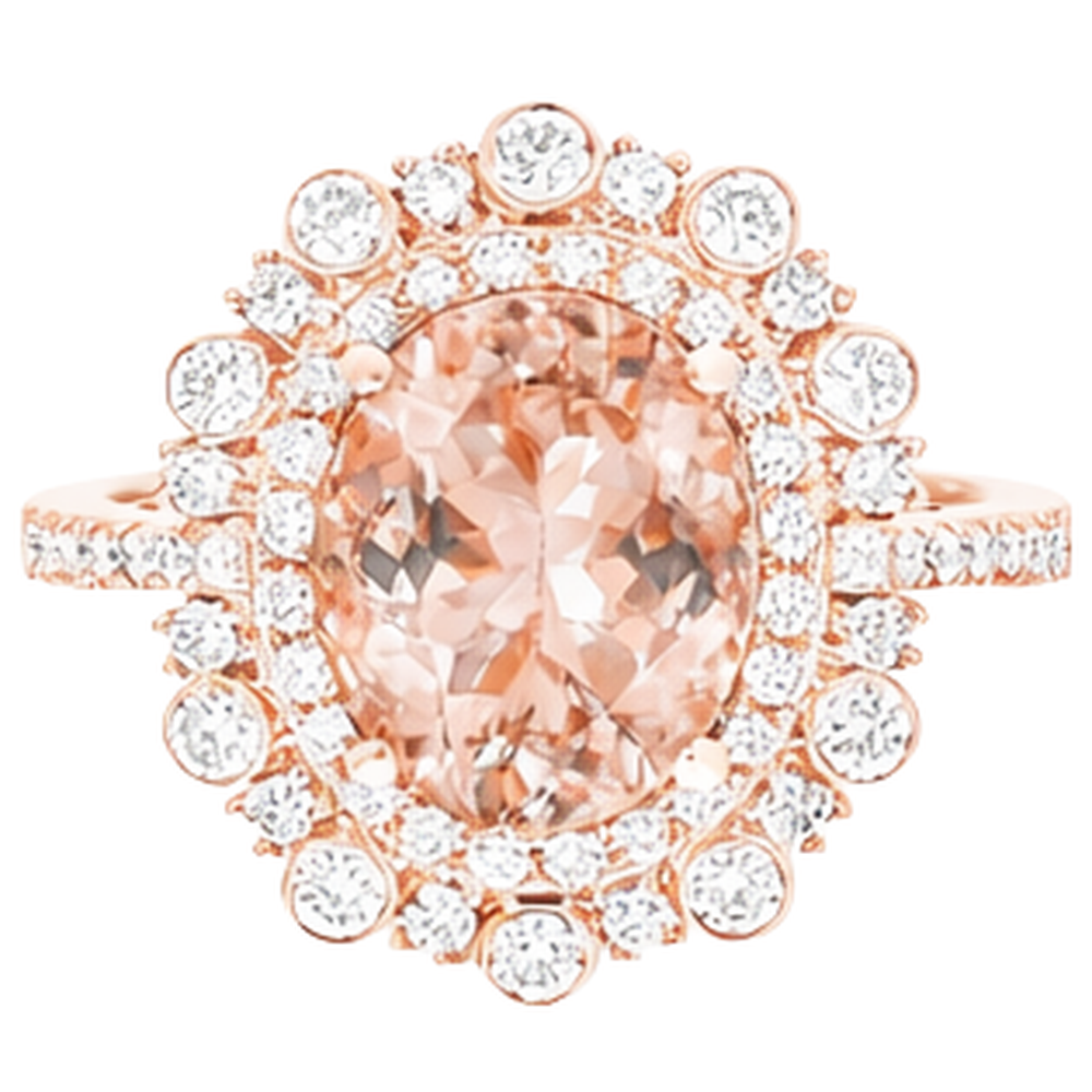 vero round morganite 18carati fede eternity angolo laterale