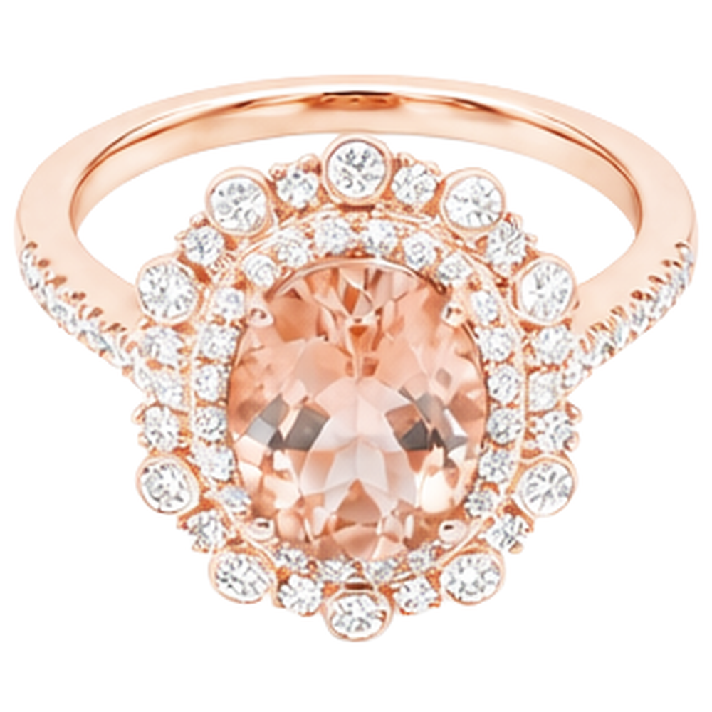vero round morganite 18carati fede eternity dettaglio ravvicinato
