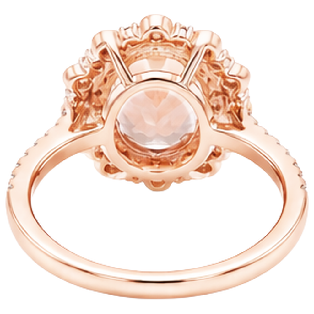 vero round morganite 18carati fede eternity con accenti diamanti
