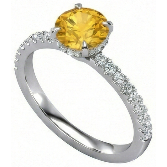 vero round diamante 3.50carati fede eternity angolo laterale