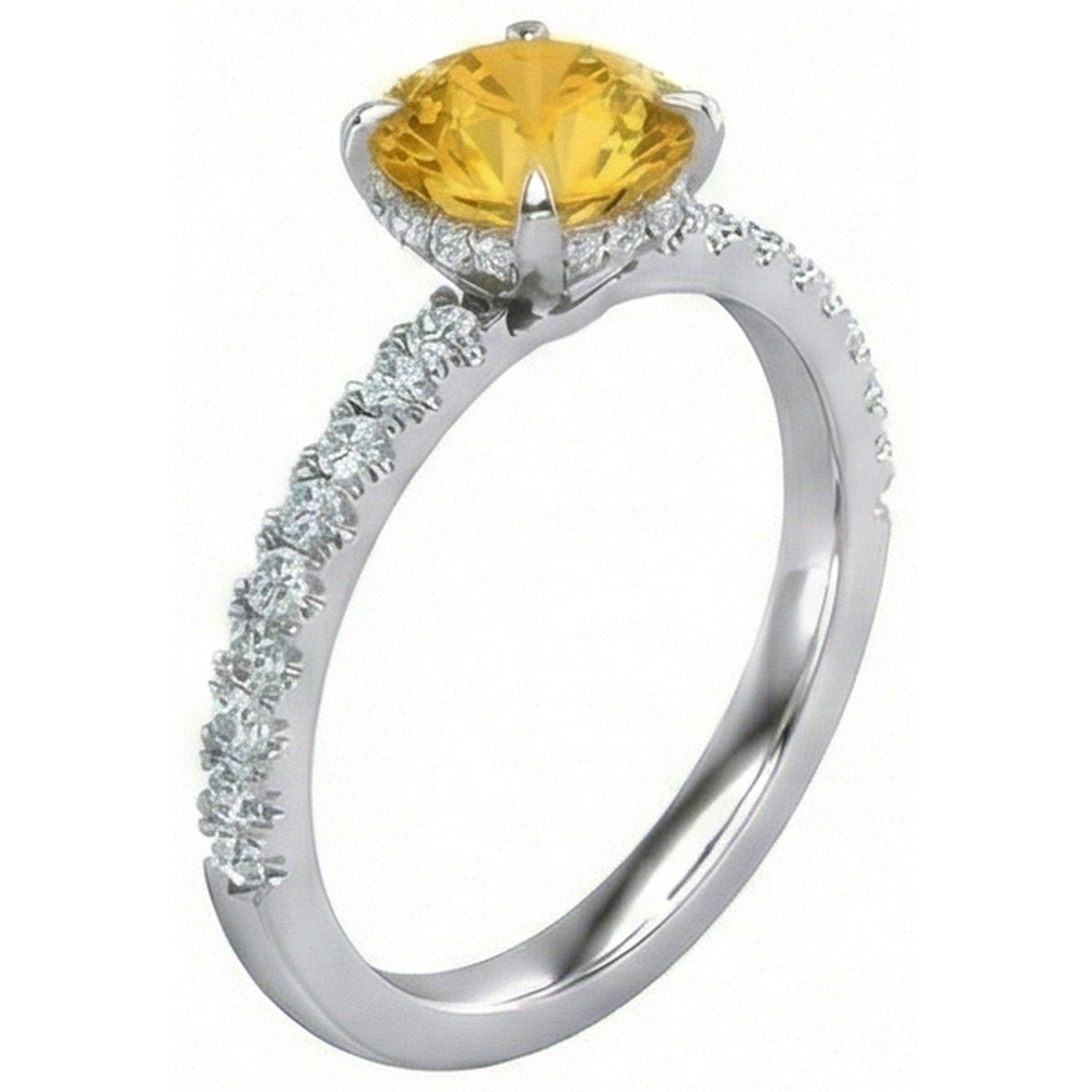 vero round diamante 3.50carati fede eternity vista di profilo