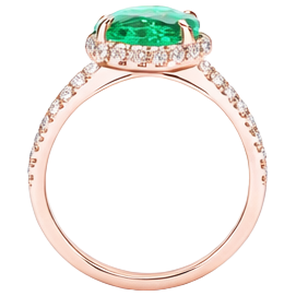 Fede nuziale verde smeraldo e diamante 5.45 carati