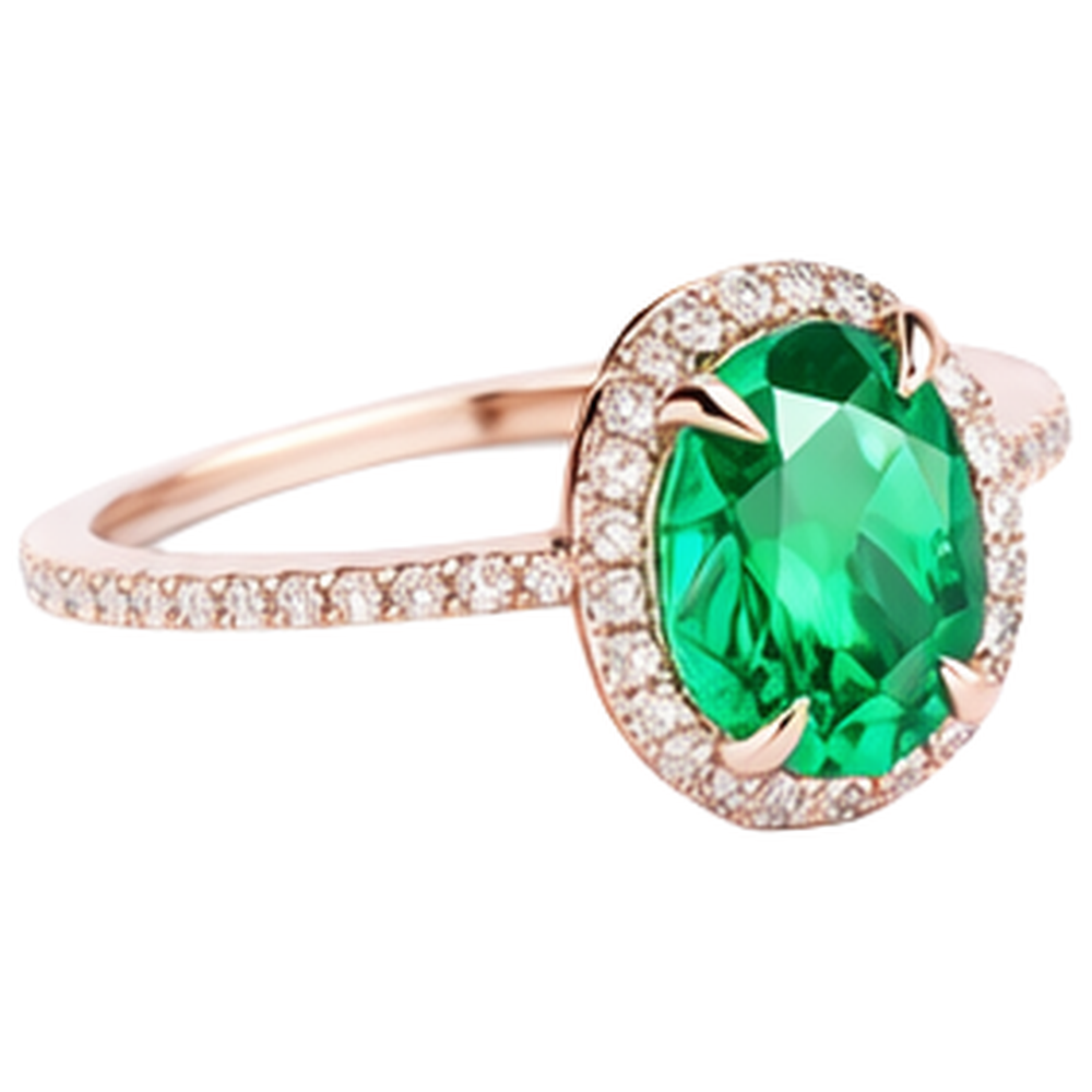 Fede nuziale verde smeraldo e diamante 5.45 carati
