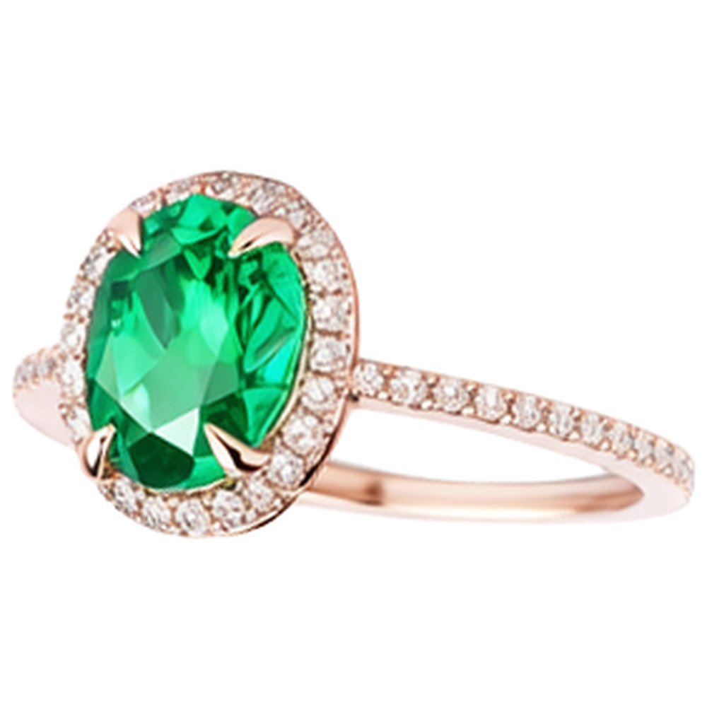 Fede nuziale verde smeraldo e diamante 5.45 carati