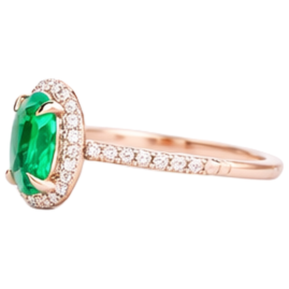 Fede nuziale verde smeraldo e diamante 5.45 carati