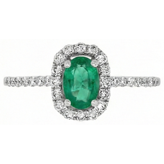 Fede nuziale verde smeraldo e diamanti 5.25 carati 14K WG