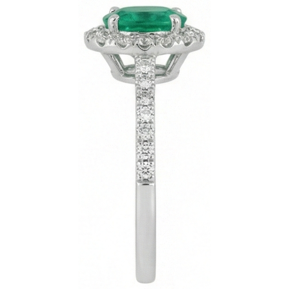Fede nuziale verde smeraldo e diamanti 5.25 carati 14K WG