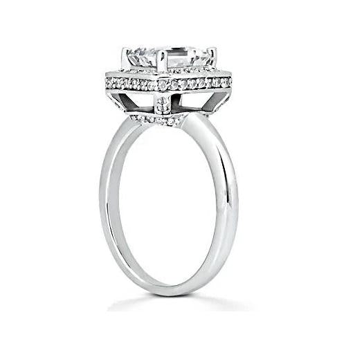 Fede Nuziale Con Genuino Diamante E Smeraldo Aureola 2.20 Ct.