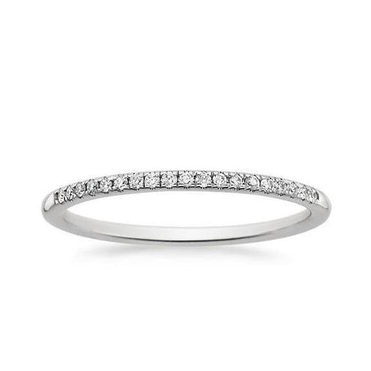 Fede Nuziale Da Donna Con Vero Diamanti A Taglio Rotondo Da 1,9 Ct 14K Oro Bianco