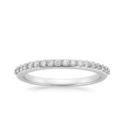Fede Nuziale In Oro Bianco 14K Con Genuino Diamante Taglio Brillante Rotondo Da 2 Ct