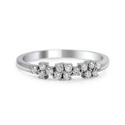 Fede Nuziale In Oro Bianco 14K Con Genuino Diamante Taglio Brillante Rotondo Da 2,1 Ct