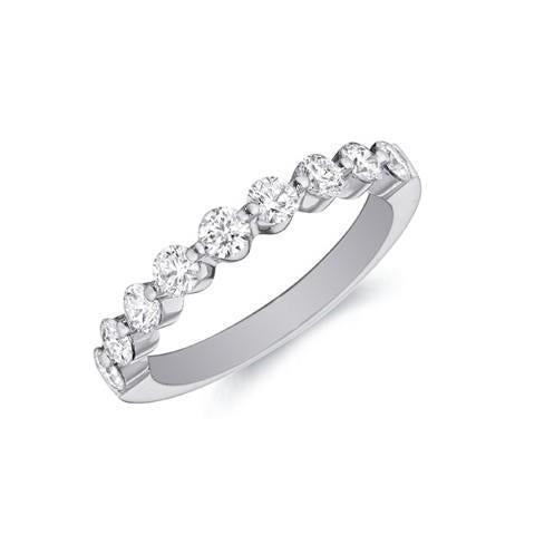 Fede Nuziale In Oro Bianco 14K Con Naturale Diamante Taglio Brillante 2 Ct