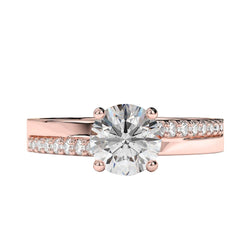 Fede Nuziale In Oro Rosa 14K Con Vero Diamante Taglio Brillante Scintillante Da 2.25 Carati