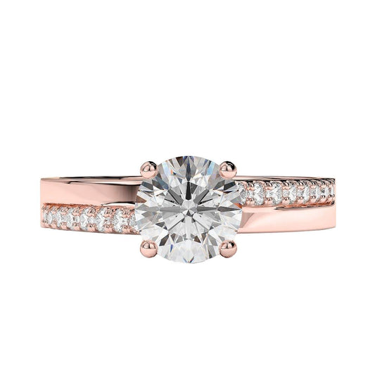 Fede Nuziale In Oro Rosa 14K Con Vero Diamante Taglio Brillante Scintillante Da 2.25 Carati