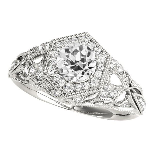 Fede Nuziale Tonda In Stile Vintage Con Vero Diamante Vecchio Minatore 3,25 Carati