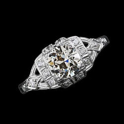 Fede Nuziale Tonda Stile Vintage Con Vero Diamante Vecchio Minatore 2.50 Carati