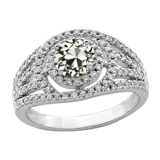 Fede Nuziale Tonda Vecchio Minatore Naturale Diamante Triple Split Shank 4,50 Carati