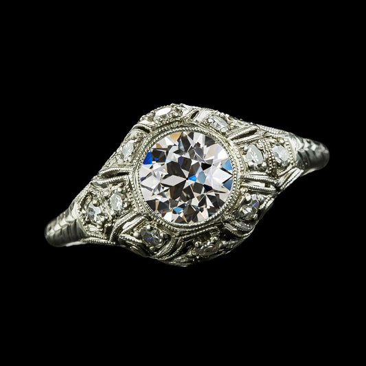 Fede Nuziale Vecchio Taglio Vero Diamante Rotondo Stile Antico Gioielli 3,25 Carati