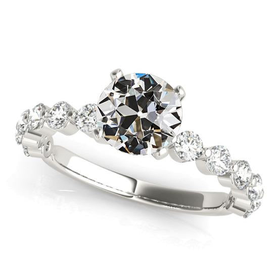 Fede Nuziale, Gioielleria Da Donna Con Naturale Diamante Taglio Antico Rotondo, 4,50 Carati