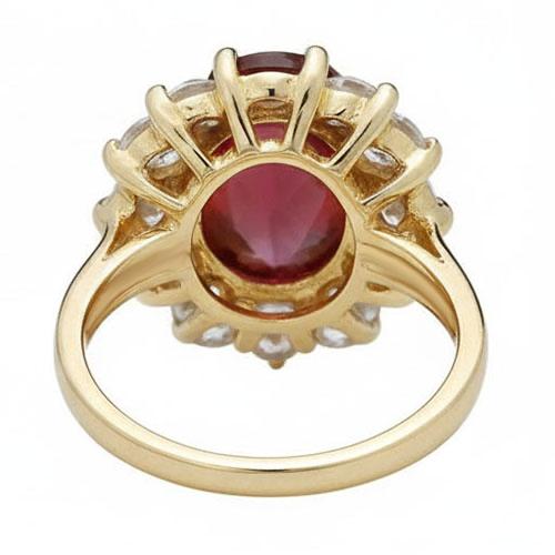 Fede nuziale in oro giallo 14K con diamante rosso rubino 5 ct