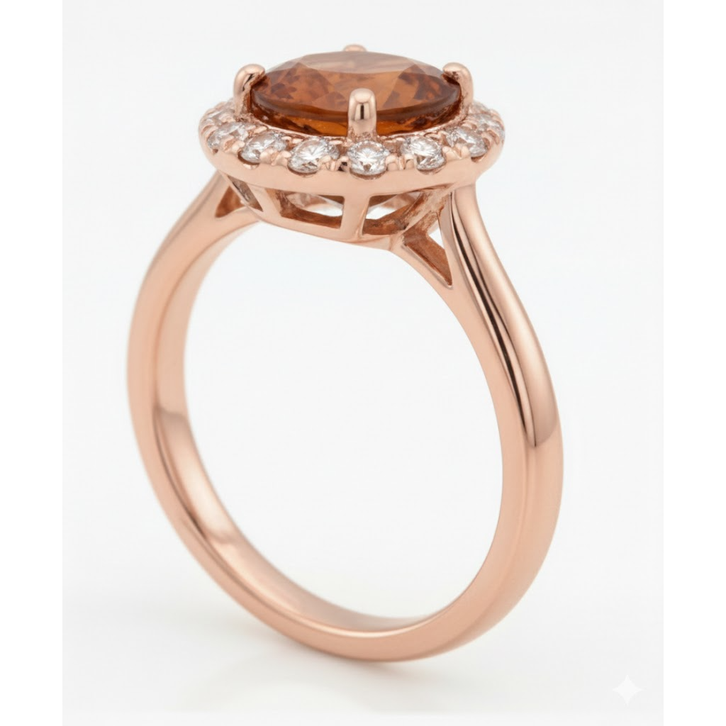 vero round diamante 27.50carati fede eternity vista di profilo
