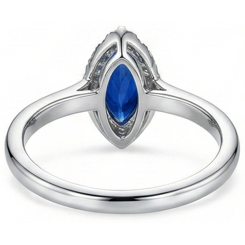 vero marquise diamante 2carati anello su bianco